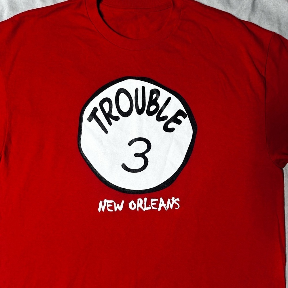 ‘Trouble 3’ New Orleans Red T-Shirt - Picture 4 of 6